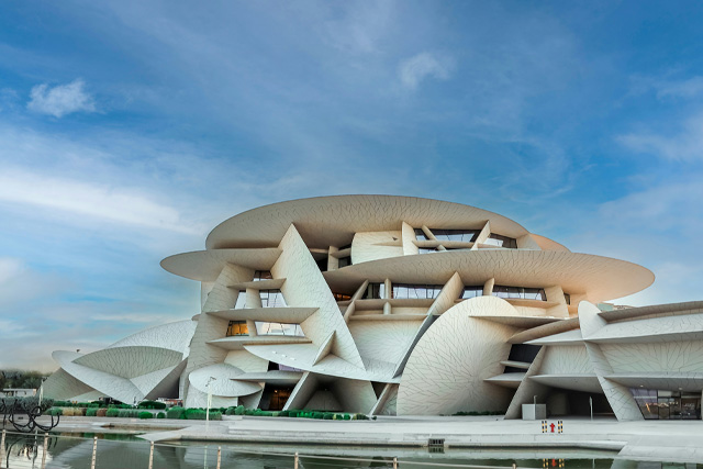 Stunning architecture of the Museum of Islamic Art in Doha, Qatar.